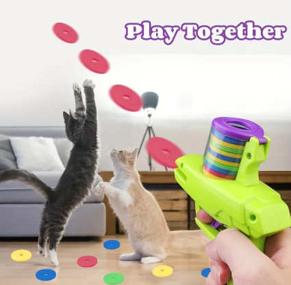Interactive Cat Launcher Toy — Foam Disc Shooter for Indoor Cats