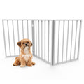 PETMAKER Freestanding Folding Pet Gate — 24" Accordion Wooden Indoor Dog Fence (White)