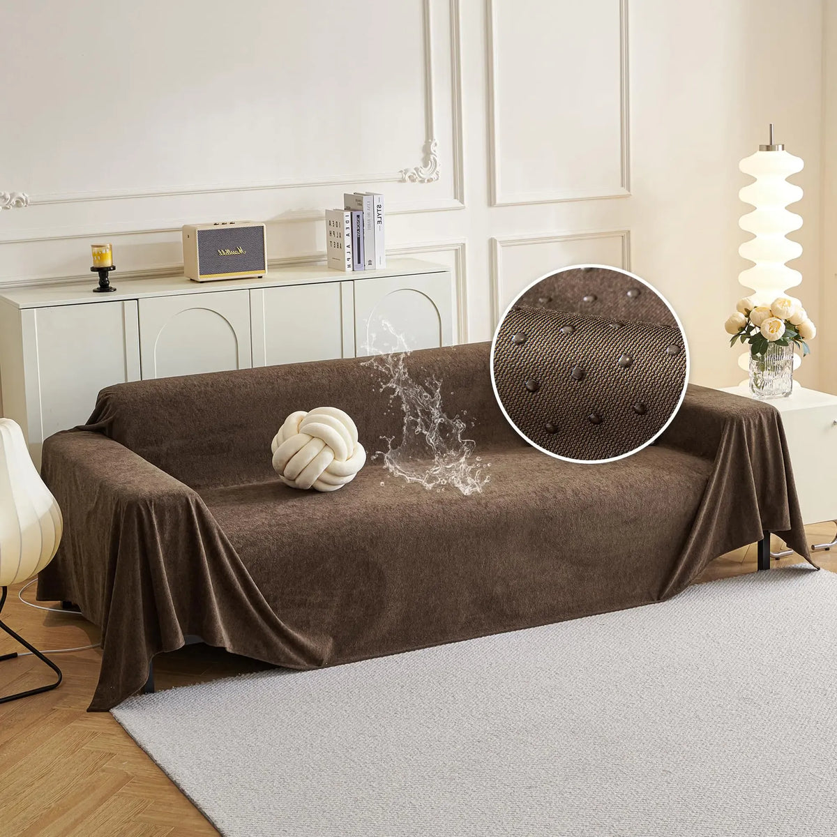 Pet sofa cover size chart — 58 by 82 inches for 3-cushion couches