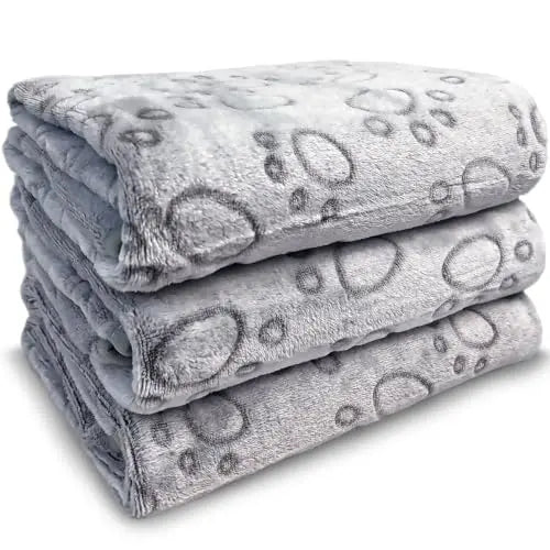 Flannel Dog Blankets 3-Pack — Washable Pet Blankets ChicFind