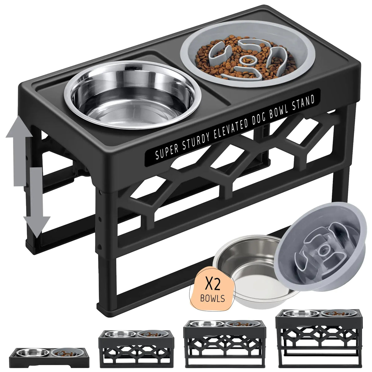 Base stability of the adjustable dog bowl stand