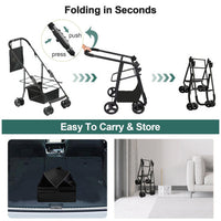 BestPet four-wheel pet stroller, side view