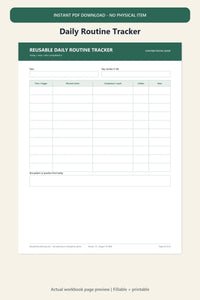 30-day puppy routine tracker fillable workbook page