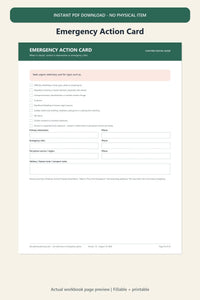 Puppy emergency action card and veterinary question planner