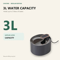 3L water capacity of the Regular Edition pet fountain