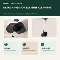 Detachable components for routine hand cleaning